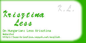 krisztina less business card